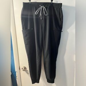 Fabletics Black Scrubs with Gray Drawstring